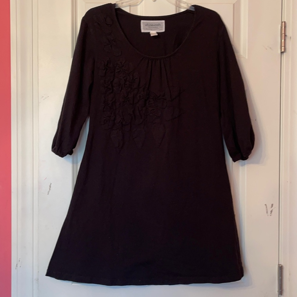 FLAX WHITEWASH Black Tunic M